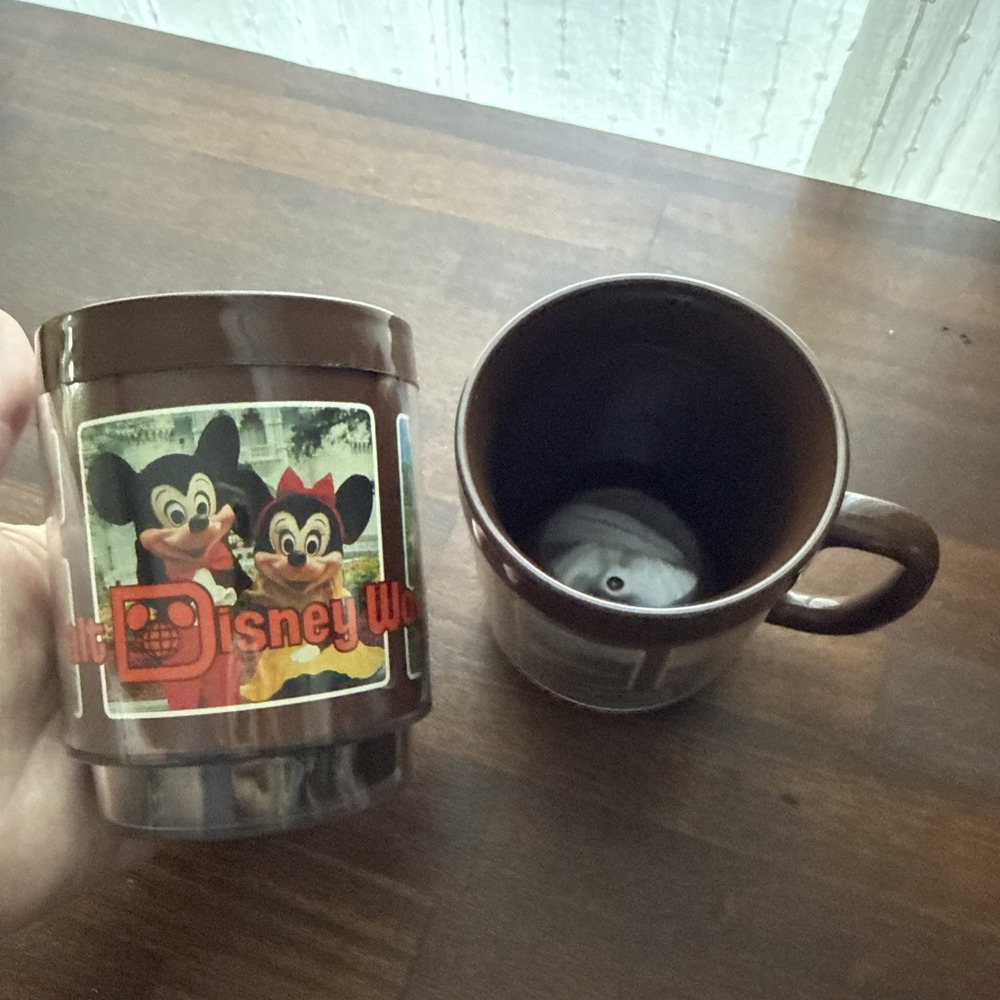 Set Of Vintage 80s Walt Disney World Plastic Coffee Mug Thermo Serv
